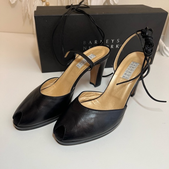 Barneys Newyork Open toe Leather wrap Ankle heel Shoes - Picture 14 of 16